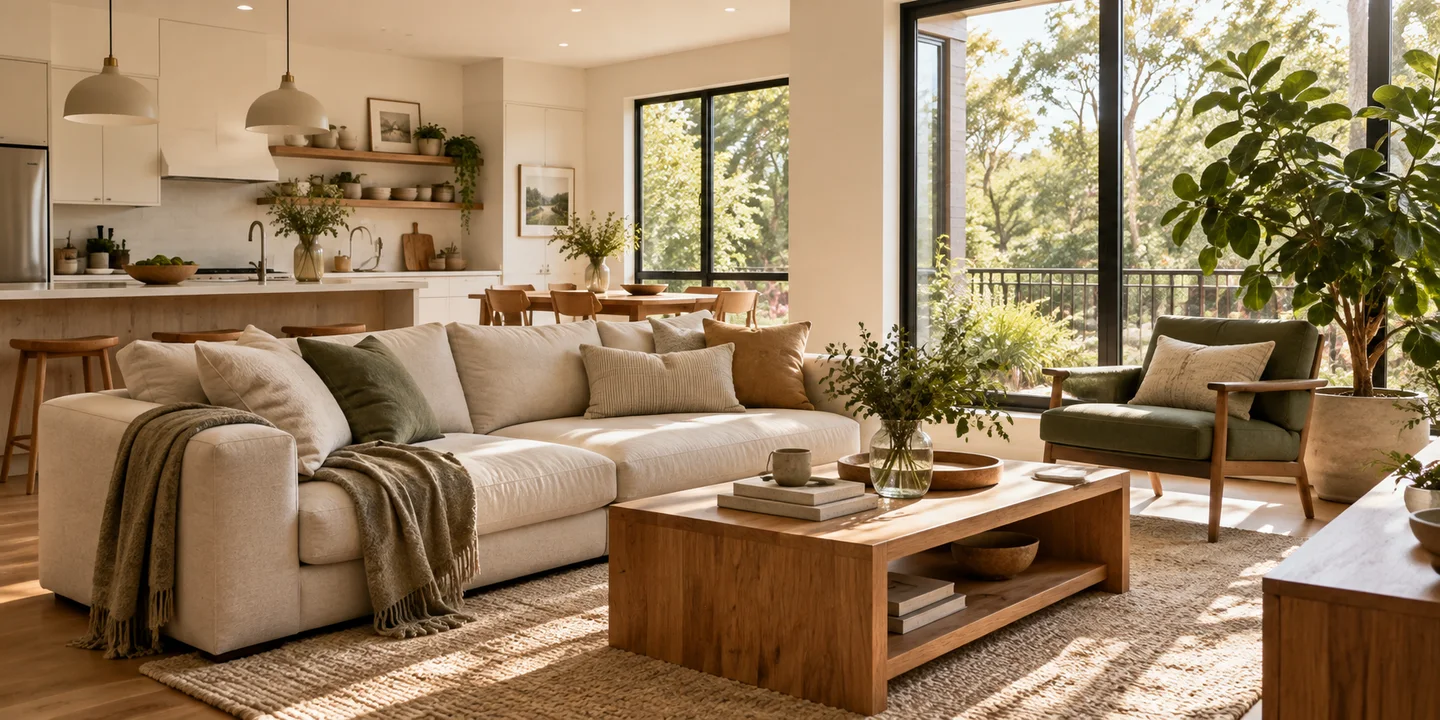 A bright rental home with comfortable furnishings and natural light